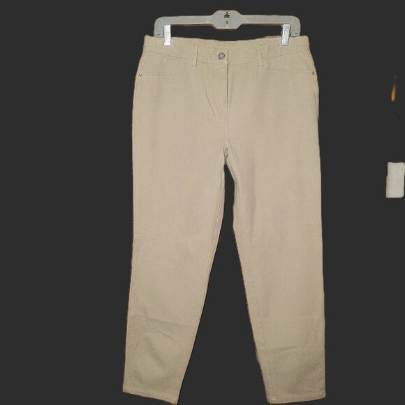 Chico's So Slimming Lt. Beige Ankle Pants Tummy Control - Size 1 (fits size 8) - Picture 1 of 12